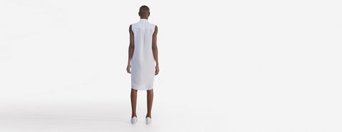 camisão de linho sem manga branco