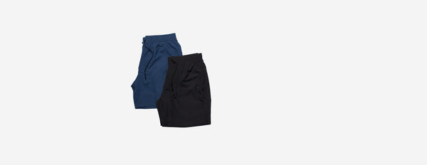 kit short de banho e fitness preto azul