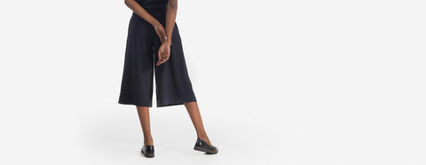 saia-calça crepe marinho