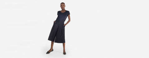 saia-calça crepe marinho