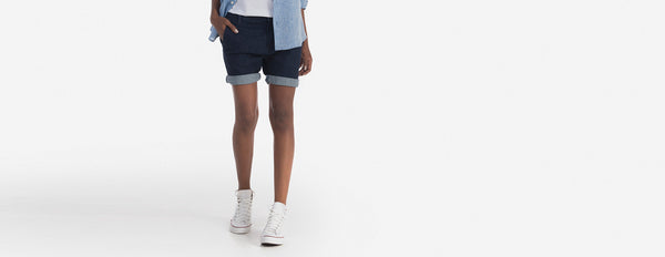 bermuda jeans índigo escuro