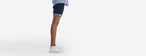 bermuda jeans índigo escuro