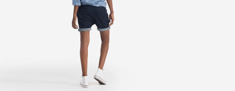 bermuda jeans índigo escuro