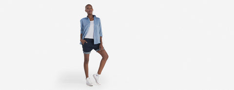 bermuda jeans índigo escuro