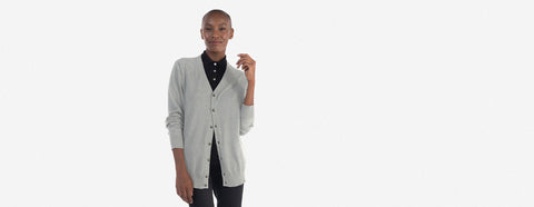 Cardigã Feminino cinza mescla