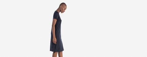 vestido reto marinho