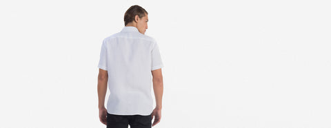 camisa de linho manga curta branco