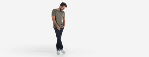 camiseta gola c manga curta oliva