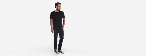 camiseta gola c manga curta preto