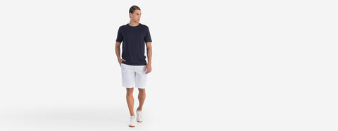 camiseta gola c manga curta marinho