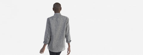 camisa de linho boyfriend preto mescla