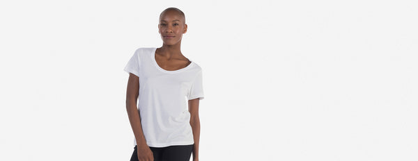 camiseta gola u manga curta branco