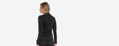 gola alta manga longa preto