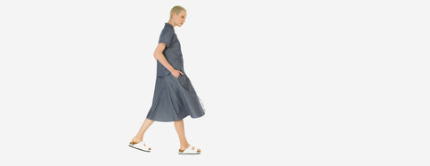 vestido camisa índigo médio