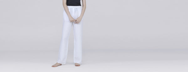 calça de linho branco