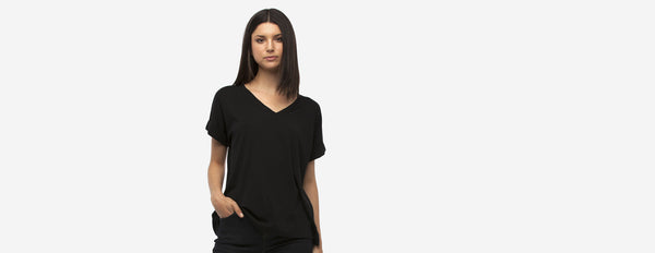 camiseta duas golas preto