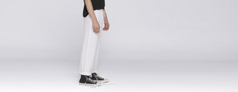 calça de linho branco