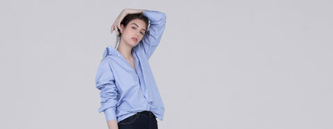 camisa clássica pima boyfriend listras azuis