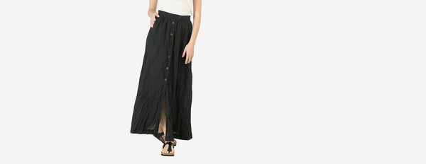 Saia de linho longa preto