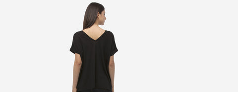 camiseta duas golas preto