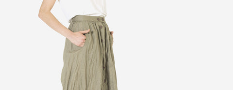 Saia de linho longa cerrado