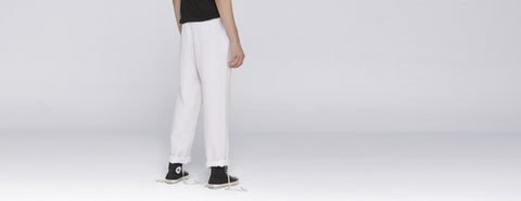 calça de linho branco