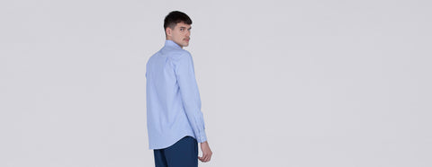 camisa clássica pima listras azuis