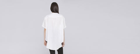 camisão de linho amplo branco