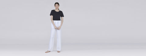 calça de linho branco