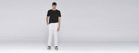 calça de linho branco