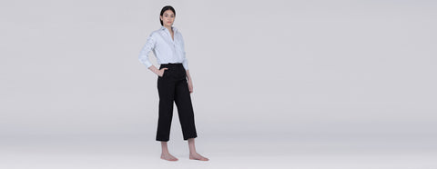 camisa clássica pima boyfriend listras pretas