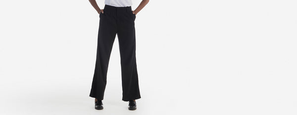 Calça crepe pantalona preto