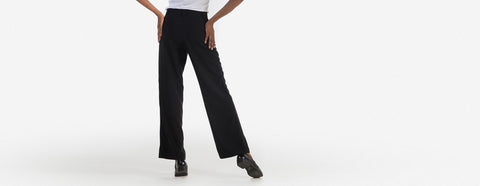 Calça crepe pantalona preto