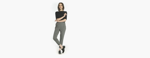 gola reta manga midi preto