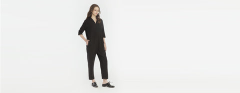 macacão crepe preto