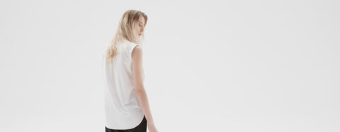 camisa sem manga branco