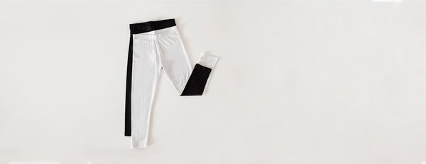 kit 2 - legging infantil branco preto